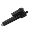 24V High Load Linear Actuator With 12 Inch Stroke And 450 Lb Push Pull Force, heavy-duty design, black, stainless steel shaft visible.