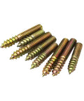 M4 To M10 Yellow Zinc Plated Dowel Screws Hanger Bolts For Wood Furniture displayed with rust-resistant finish