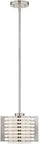 Brushed Nickel One Light Mini Pendant Cool Contemporary Modern Hanging Ceiling Light For Kitchen Island Dining Area Living Room