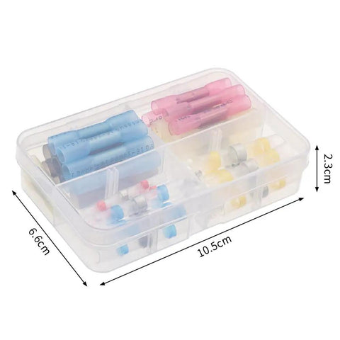 Get Jacked With These Super Tight 50pc Solder Seal Quick Wire Connectors For Fast Heat Shrink Butt Electrical Kits And Cool Automotive Insulated Tube Terminal Gadgets That Rock Your Rig. 50pc heat shrink solder seal wire connectors in clear 10.5x6.6x2.3cm case