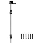 24 Inch Cane Bolt Drop Rod Gate Hardware Heavy Duty Black Solid Steel Ground Latch For Wood Vinyl PVC Metal Gates Fences Doors Holds Gate Tight To Ground Weather Resistant And Anti Rust 1 Pack with screws