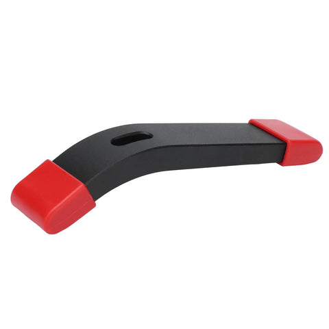 Heavy Duty T Track Clamp And Hold Down Jig With Black Oxide Finish for woodworking and metalworking, red ends, horizontal view