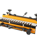 Top Shelf Twelve Inch Dovetail Router Jig With 1/2 Inch Templates For Dead On Alignment Plus Mortise And Tenon Woodworking Kit showing sturdy aluminum and steel construction.