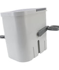 No Sweat Portable Manual Hand Crank Clothes Washer Ditch The Cord Compact Laundry Drum Eco Friendly Spin Dryer lightweight gray plastic construction with handle.