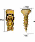 Hinge Repair Screw Set With Expandable 6x14mm Thread Restoration For Cabinets And Doors, Pro Grade DIY Kit, diagram view