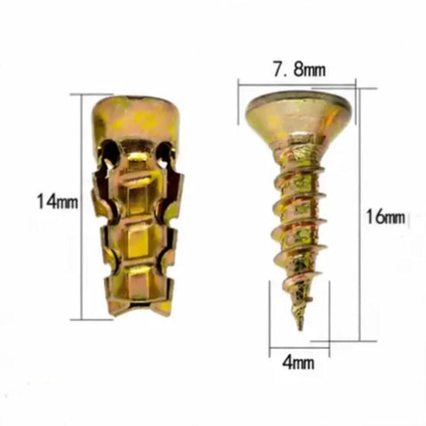 Hinge Repair Screw Set With Expandable 6x14mm Thread Restoration For Cabinets And Doors, Pro Grade DIY Kit, diagram view