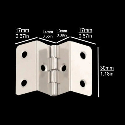 10pcs Foldable Right Angle Cabinet Hinges 6 Hole Silver Iron For DIY Furniture Cabinets And Drawers Clamping 24mm Board Hinge Heavy Duty