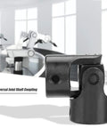 Hardcore Metal Universal Joint Coupler Runs Slick On Inclined Shafts For Model Ships Robotics And Custom Drivelines Built Tough As Nails To Handle High Torque Rotary Motion Without Any Extra Fuss, close-up of heavy-duty coupler.