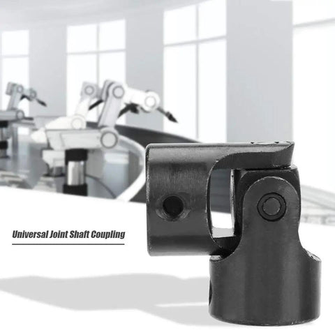 Hardcore Metal Universal Joint Coupler Runs Slick On Inclined Shafts For Model Ships Robotics And Custom Drivelines Built Tough As Nails To Handle High Torque Rotary Motion Without Any Extra Fuss, close-up of heavy-duty coupler.