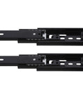 Two Pack Beefy Heavy Duty Bottom Mount Drawer Slides Featuring 3 Section Ball Bearing Full Extension Telescoping Rails, black steel