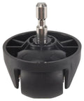 Black plastic front wheel with metal axle for Cecotec Conga vacuum cleaner (universal spare part)