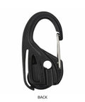 Back view of Cam Jam Rope Tightener Set for Tents with flexible metal fittings for easy rope length adjustment and tension.