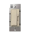 Heavy Duty 150 Watt Led Dimmer Switch 3 Way Rocker Control Brightness Adjustment For Dimmable Bulbs Smooth Flicker Free Operation Built To Last Easy Hookup Almond Finish from the front view featuring calibration and adjustment slider.