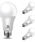 4 pack of 100W Equivalent A19 LED Light Bulb Daylight 5000K Bright White Non Dimmable E26 Base 1600 Lumens Instant On Energy Saving