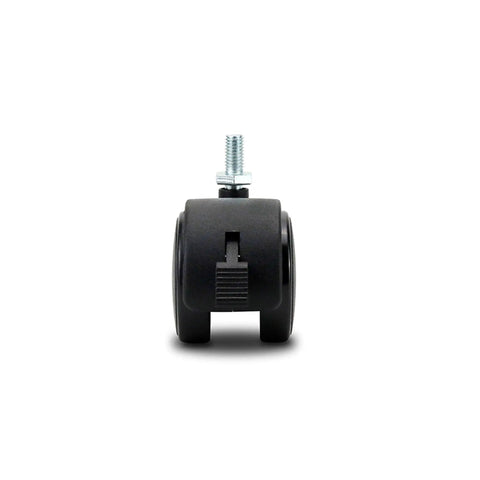 Front view of a Four Pack 1.5 Inch Swivel Caster Wheel Featuring M8 Metric Thread And Secure Locking Brake.