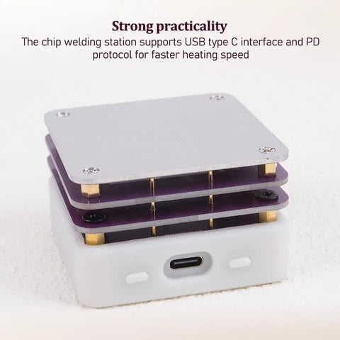 65W Mini Hot Plate Soldering Station For SMD Preheating And Desoldering with USB-C port and layered design