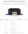 Back view of Compact LiDAR Ranging Sensor With 8m Range Low Power Draw Plug And Play Easy To Integrate Mini Laser Module Using TOF Tech Packed With Adaptive Algorithms For Reliable Performance In Real World Environments showing UART and I2C interfaces supported.