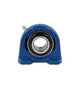 Ucpa Series Self Aligning Pillow Block Unit With Insert Ball Bearing in blue cast iron, showcasing front view, designed for stable shaft alignment.