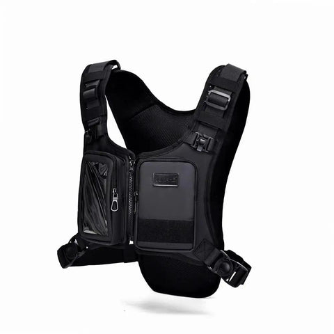 Unisex Reflective Hydration Vest For Runners, ultra lightweight chest pack with adjustable straps and breathable mesh back shown