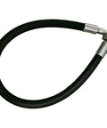 Heavy Duty Oil Hose For Screw Air Compressor Replacement Part Built Tough To Handle Rough Jobs At The Garage Delivers Smooth Flow, black rubber hose with metal fittings.