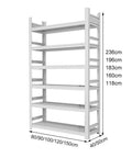 Heavy Duty 6 Tier Garage Shelving Unit With Rock Solid 1980 Pound Capacity, tall white steel rack with multiple height options.