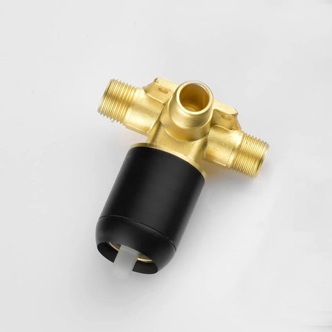 Wall Mount Shower Valve Rough-In Kit With Single Handle Tub Shower Mixer, Matte Black Bathroom Trim, Brass Construction