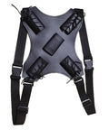 Black Sword Sheath Back Strap With Over The Back Harness For Samurai Cosplay, Durable PVC Sword Belt with adjustable straps