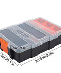 All Purpose Tool Parts Box With Removable Tray And 10 Plus Compartments Plastic Storage Case For Nails Screws Nuts Bolts Home DIY Organizer Waterproof Durable Box For Workshop And Garage with dimensions labeled 15.5cm x 22.5cm