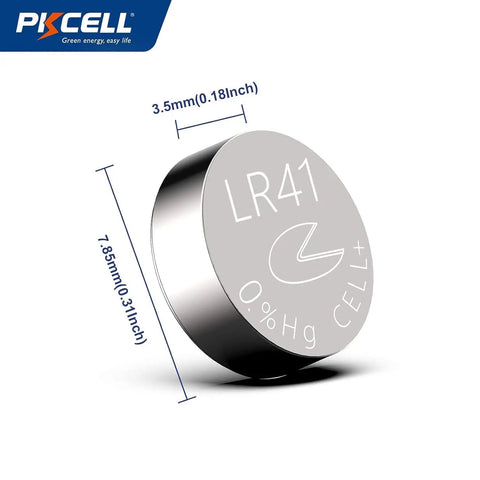 Rock Solid AG3 LR41 392 Button Battery Delivers Dead Reliable 1.5V Alkaline Power, showing dimensions and design.