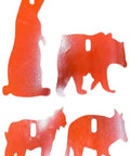 Orange Steel Animal Targets 4 Pack For Rimfire Shooting Prairie Dog Coyote Cougar Bear Durable Steel Construction
