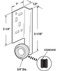 Heavy Duty Center Roller Assembly For Hella Smooth Drawer Glide Two Pack showing dimensions and nylon wheel for C style track.