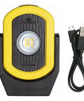 Workstar 812 Cyclops Rechargeable Work Light With 720 Lumen High, 360 Lumen Medium, 180 Lumen Low Modes, HiViz Yellow, USB cable