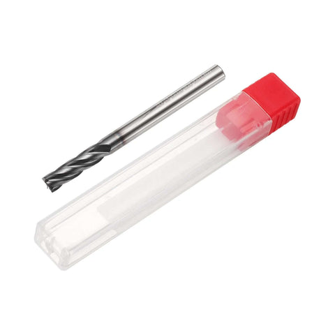 HARFINGTON carbide square-nose end mill bit, 11/64 in dia, 4-flute TiAlN coated, shank 11/64 in, red-cap case