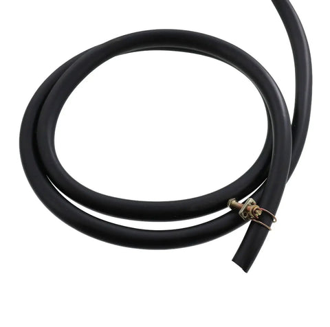 Black hose for Hose And Gun Oiler For RIDGID 418 Oil Bucket 10833 with attached clamp for secure job site use