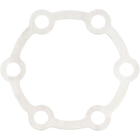 0.2mm Rotor Alignment Shim For ISO 6 Bolt Disc Brakes On MTB And Road Bikes, visible in metallic finish with six bolt holes.
