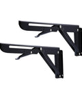 Heavy Duty Folding Shelf Brackets Set For DIY Shelves, 8 Inch Triangle Table And Bench Supports, Space Saving Wall Mount Brackets