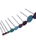 Diamond In Rubber Emery Polishing Bits Set, 26 Piece Rotary Tool Accessories with various grit sizes shown in a row