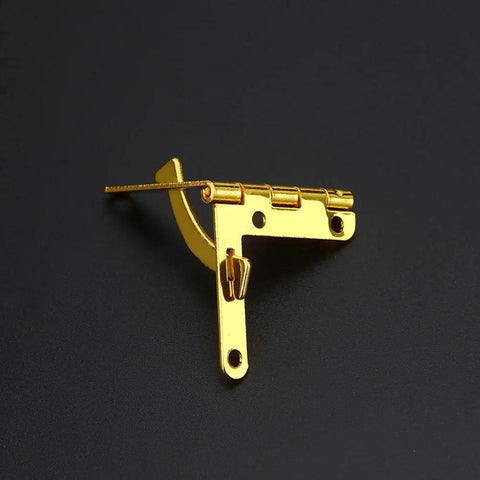 Rock Sturdy Cabinet Hinges 5 Pack Antique Brass 90 Degree Spring Assist Pivot Clamps detailed view of metallic hinge.