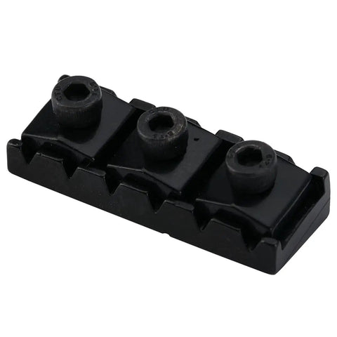 Tune Locked 43 Mm Heavy Duty Steel Locking Nut Engineered For Floyd Rose Double Locking Tremolo For Strat Style Electric Axes in black.