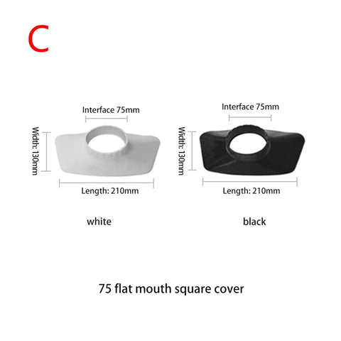 Adjusting Valve Connector Compatible With Flexible Smoke Extraction Pipe For Industrial Lab Welding Fume Arms, two flat mouth square covers in black and white.