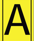 A Metal Letter A Sign For Wall 8 X 12 Inches, Durable Metal Wall Art For Indoor Or Outdoor Use, Ideal For Yard Signs, Home Decor Or DIY Initial Projects, Modern Minimalist Letter Accent, yellow sign with black A