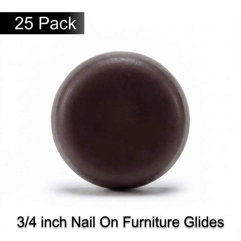 Brown Three Quarters Inch Nail On Furniture Glides 25 Pcs Chair Leg Floor Protectors for Wooden Furniture