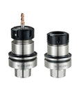 Heavy Duty Hsk63f Tool Holder With Er20 70mm Collet For Precision Machining and Industrial Milling Applications. Two tool holders shown.