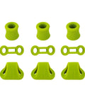 Green silicone keepers for 9 Climbing Carabiners Locking S Tool Set With Positioning Device For Rappel Abseil And Rescue