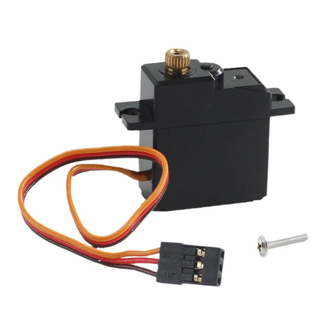 High Output Replacement RC Servo Motor for 1:16 Scale Remote Control Cars, 40mm x 34mm, black with wires.