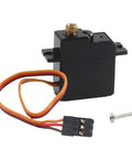 High Output Replacement RC Servo Motor For 1:16 Scale Remote Control Cars, 40mm x 34mm, black with connector wires.