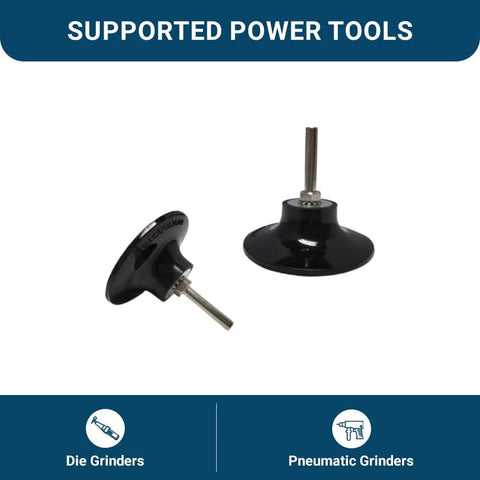 3-inch sanding disc pad holder, black, 2-piece set with quick-change mandrel and 1/4 in shank for die grinder/drill