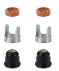 Six Piece IPT65 Retaining Cap Kit For Titanium 65A Plasma Torch with copper, stainless steel, and rubber components.
