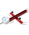 Table Saw Alignment Gauge With 0.001 Inch Dial Indicator, Pro Grade Calibration Tool For 3/4 Inch Miter Slots in aluminum