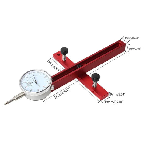 Table Saw Alignment Gauge With 0.001 Inch Dial Indicator, Pro Grade Calibration Tool For 3/4 Inch Miter Slots in aluminum